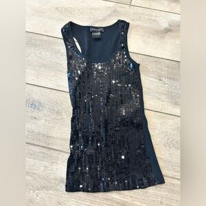 Women’s Black Sequined tank top.  Size L 100% Cotton
